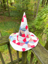 Load image into Gallery viewer, Vintage Quilt Witch Hat –  Red Star | One of a Kind Handmade Hat