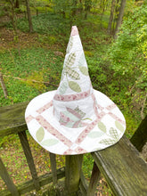 Load image into Gallery viewer, Vintage Quilt Witch Hat –  Neutral Plants | One of a Kind Handmade Hat