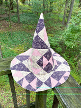 Load image into Gallery viewer, Vintage Quilt Witch Hat –  Dark Triangles | One of a Kind Handmade Hat
