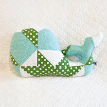 Load image into Gallery viewer, Large Vintage Quilt Whale – One of a Kind Handmade Stuffed Animal | Upcycled Heirloom Plush