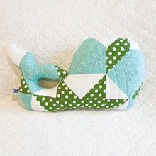 Load image into Gallery viewer, Large Vintage Quilt Whale – One of a Kind Handmade Stuffed Animal | Upcycled Heirloom Plush