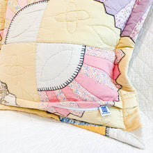 Load image into Gallery viewer, Vintage Quilt Square Pillow – Flanged Edge + Zipper Back