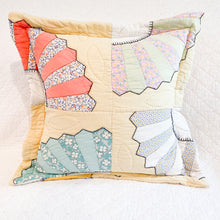 Load image into Gallery viewer, Vintage Quilt Square Pillow – Flanged Edge + Zipper Back