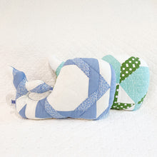 Load image into Gallery viewer, Vintage Quilt Whale – Large, One of a Kind Handmade Stuffed Animal | Upcycled Heirloom Plush