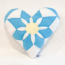 Load image into Gallery viewer, Handmade Vintage Quilt Heart Pillow – Upcycled Quilt