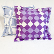 Load image into Gallery viewer, Vintage Quilt Square Pillow – Flanged Edge + Zipper Back