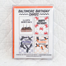 Load image into Gallery viewer, Baltimore Birthday Card 4-Pack – Handmade Maryland Greeting Cards