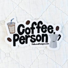 Load image into Gallery viewer, Coffee Person Sticker – Cute Coffee Lover Waterproof Vinyl Sticker