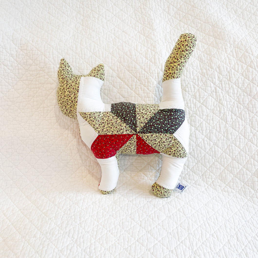 Vintage Quilt Stuffed Cat