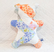 Load image into Gallery viewer, Mini Vintage Quilt Teddy Bear – One of a Kind Handmade Stuffed Animal | Upcycled Heirloom Keepsake
