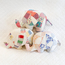 Load image into Gallery viewer, Vintage Quilt Handmade Stuffed Elephants
