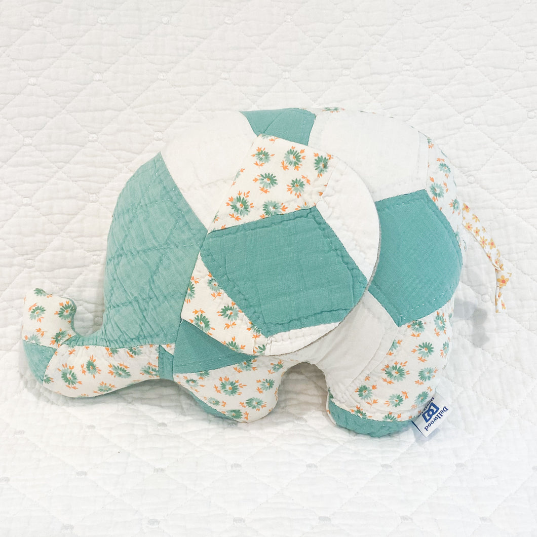 Vintage Quilt Handmade Stuffed Elephants