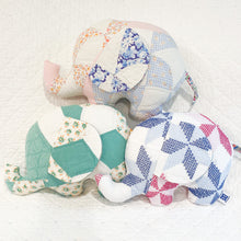 Load image into Gallery viewer, Vintage Quilt Handmade Stuffed Elephants
