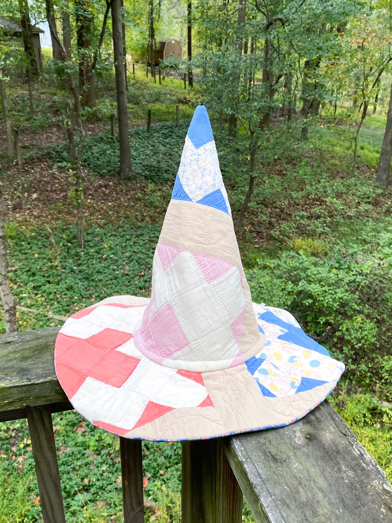 Vintage Quilt Witch Hat – Multicolor Patchwork | One of a Kind Handmad ...