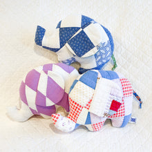 Load image into Gallery viewer, Vintage Quilt Handmade Stuffed Elephants
