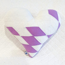 Load image into Gallery viewer, Handmade Vintage Quilt Heart Pillow – Upcycled Quilt
