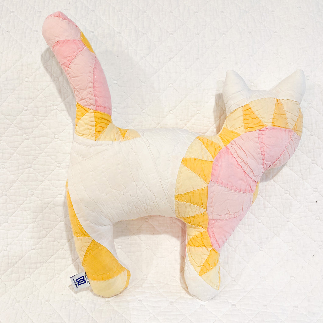 Vintage Quilt Stuffed Cat