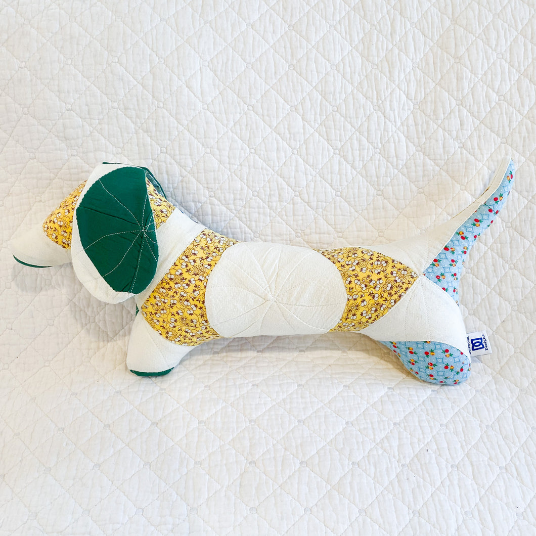 Vintage Quilt Stuffed Dog