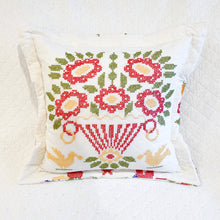 Load image into Gallery viewer, Vintage Quilt Square Pillow – Flanged Edge + Zipper Back
