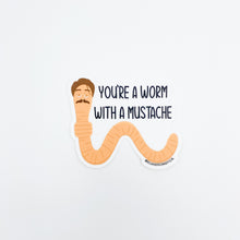 Load image into Gallery viewer, Worm with a Mustache Sticker
