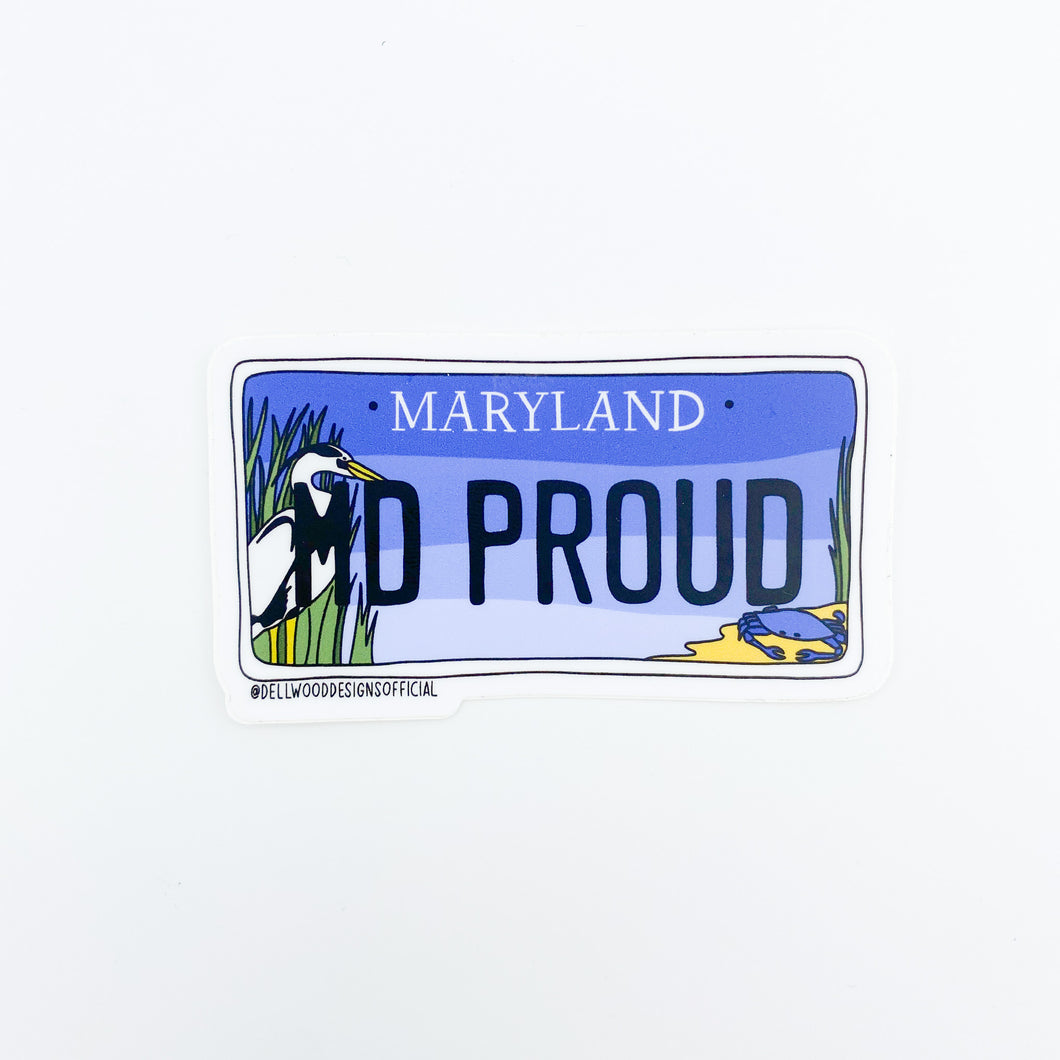 MD Proud License Plate Sticker