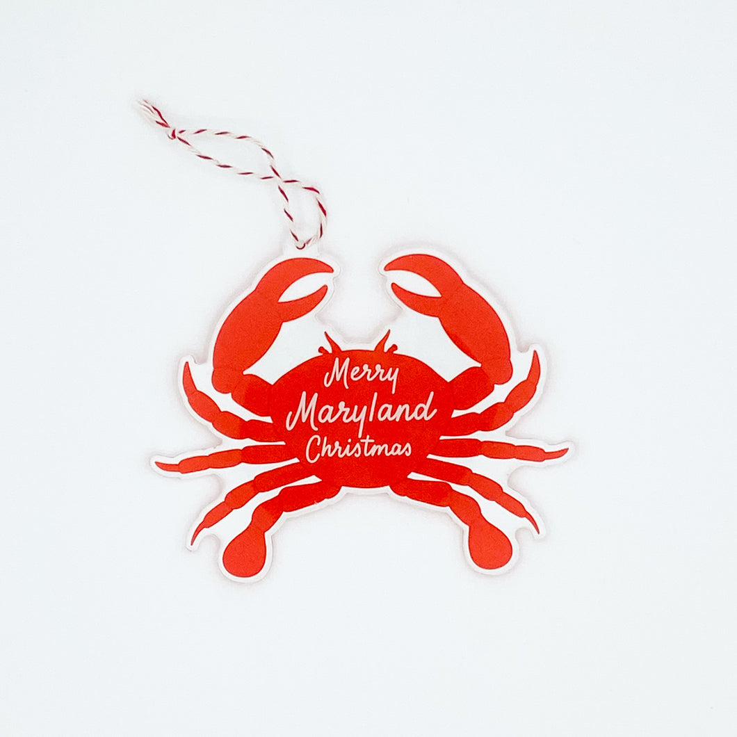 Merry Maryland Christmas Crab Ornament
