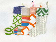 Load image into Gallery viewer, Designer Geometric Fabric Christmas Stocking
