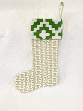 Load image into Gallery viewer, Designer Geometric Fabric Christmas Stocking
