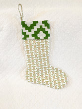 Load image into Gallery viewer, Designer Geometric Fabric Christmas Stocking
