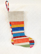 Load image into Gallery viewer, Designer Geometric Fabric Christmas Stocking
