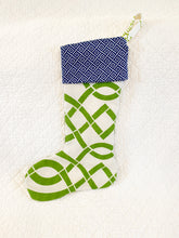 Load image into Gallery viewer, Designer Geometric Fabric Christmas Stocking

