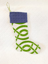 Load image into Gallery viewer, Designer Geometric Fabric Christmas Stocking
