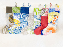 Load image into Gallery viewer, Designer Floral Fabric Christmas Stocking
