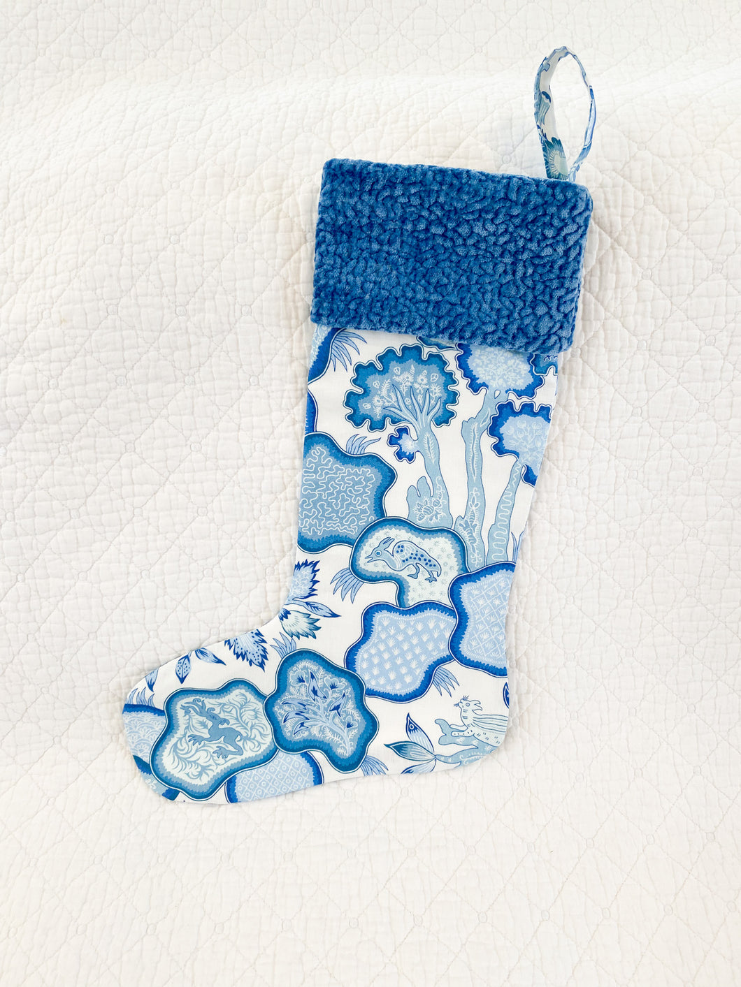 Designer Floral Fabric Christmas Stocking