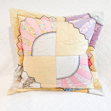 Load image into Gallery viewer, Vintage Quilt Square Pillow – Flanged Edge + Zipper Back
