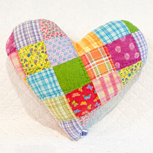 Load image into Gallery viewer, Handmade Vintage Quilt Heart Pillow – Upcycled Quilt
