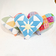 Load image into Gallery viewer, Handmade Vintage Quilt Heart Pillow – Upcycled Quilt
