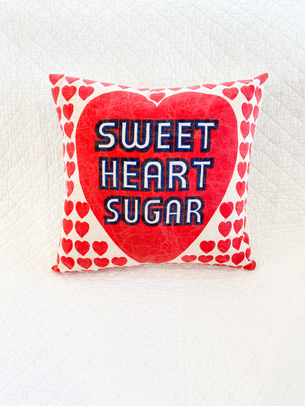 Vintage Sweet Heart Sugar Sack Pillow