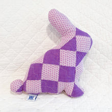 Load image into Gallery viewer, Mini Vintage Quilt Bunny – One of a Kind Handmade Stuffed Animal | Upcycled Heirloom Keepsake
