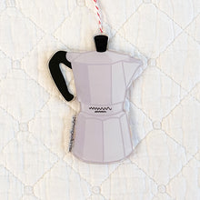 Load image into Gallery viewer, Moka Pot Acrylic Christmas Ornament – Double-Sided Recycled Coffee Ornament | Eco-Friendly Holiday Decor
