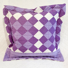 Load image into Gallery viewer, Vintage Quilt Square Pillow – Flanged Edge + Zipper Back

