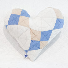 Load image into Gallery viewer, Handmade Vintage Quilt Heart Pillow – Upcycled Quilt
