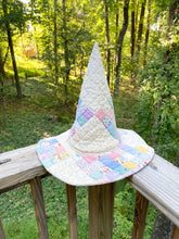 Load image into Gallery viewer, Vintage Quilt Witch Hat –  Pastel Pixels | One of a Kind Handmade Hat
