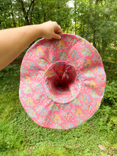 Load image into Gallery viewer, Vintage Quilt Witch Hat –  Dark Pink &amp; White | One of a Kind Handmade Hat
