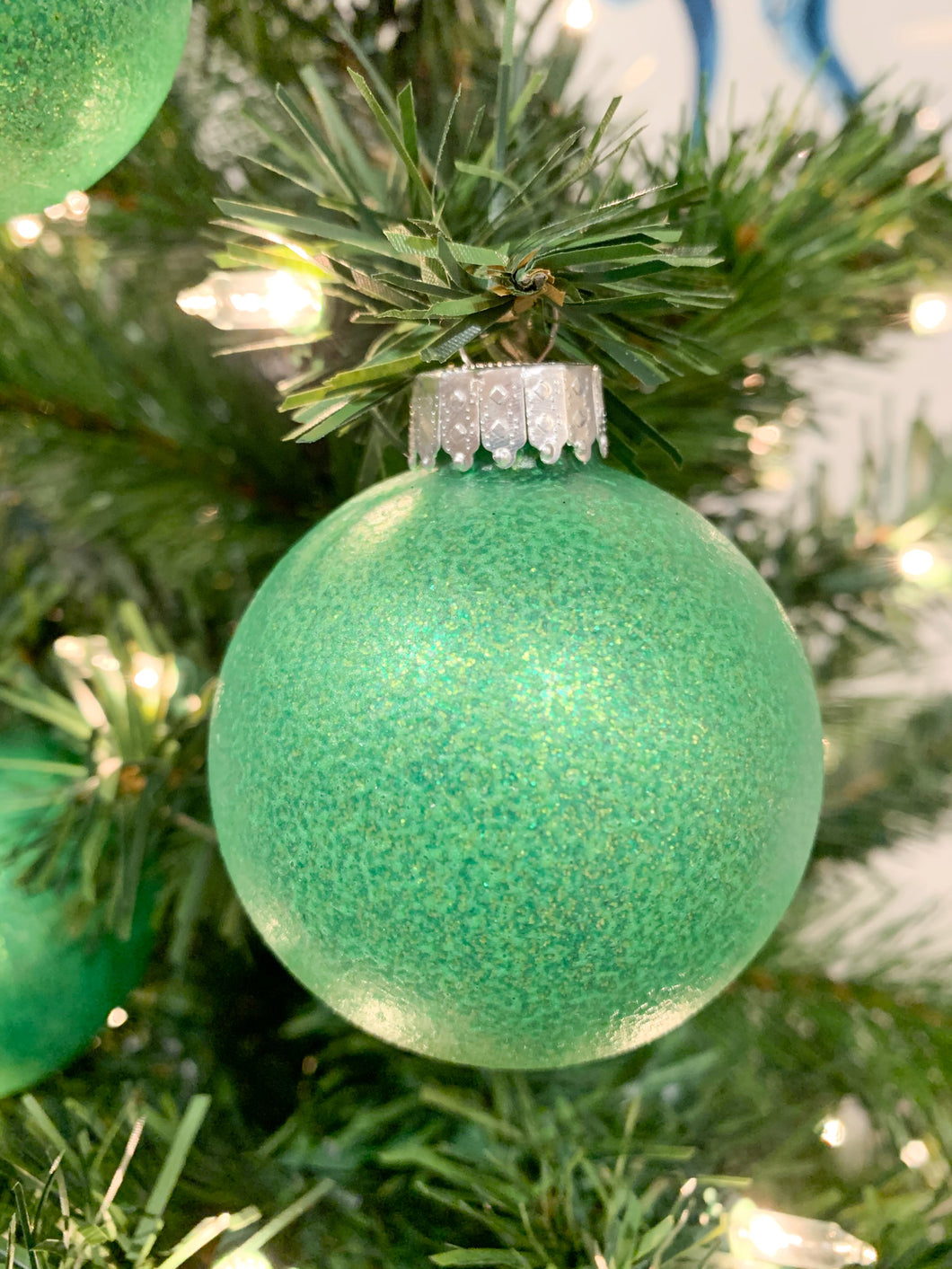 Green Flocked Christmas Ornament