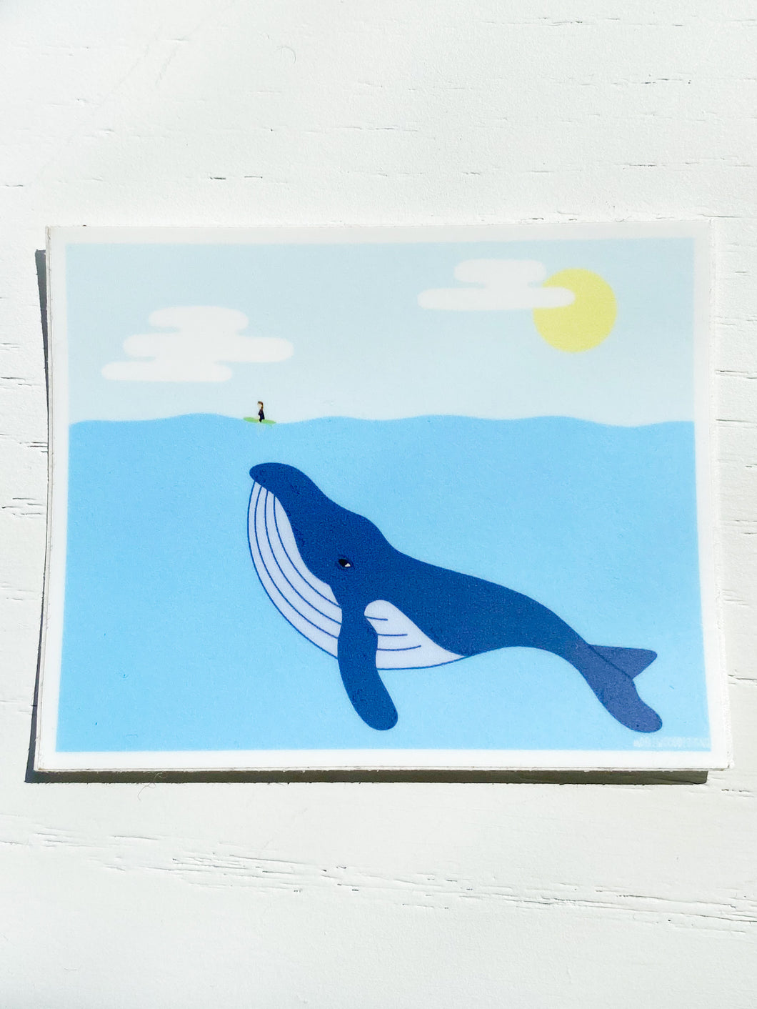 Surfer and Whale Sticker