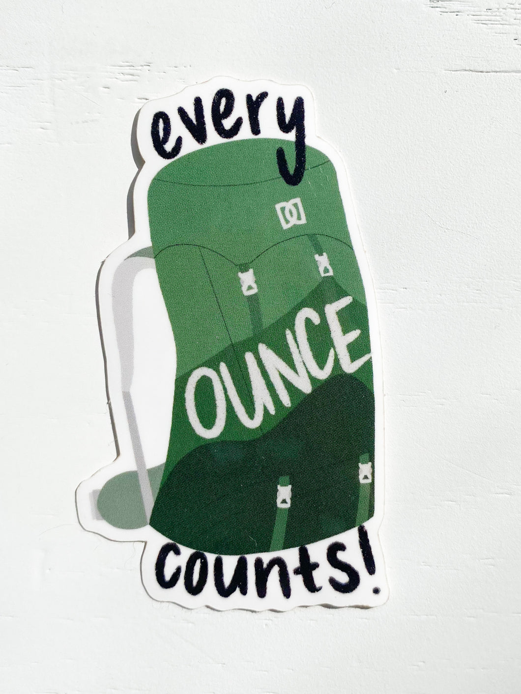 Every Ounce Counts Backpack Sticker