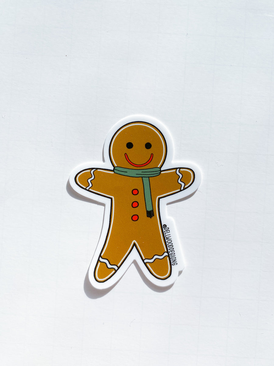 Gingerbread Man Sticker – Dellwood Designs